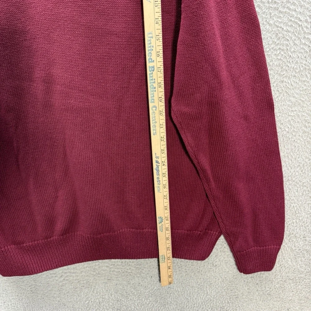 Chaps Sweater Adult 2XL XXL Burgundy Knit Crewneck Pullover‎ Preppy Mens NEW